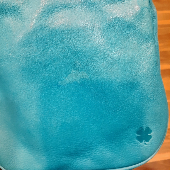 Lucky Brand Teal Leather Fringe Drawstring Crossbody Bag OS  LUCK Brand - Picture 5 of 6